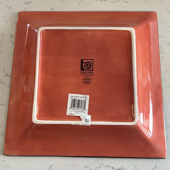 Hand painted square serving tray. EUC - Picture 4 of 5